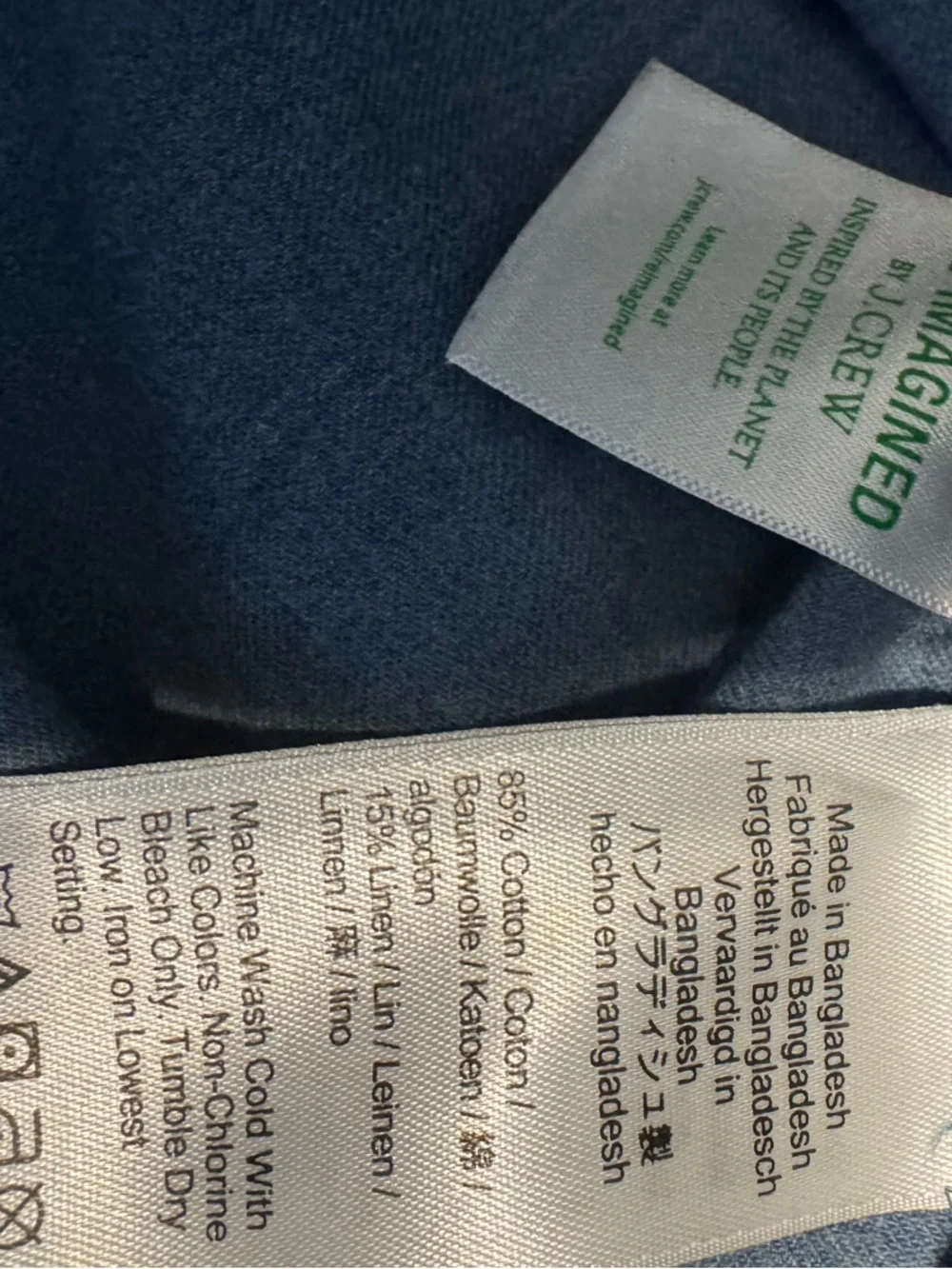 J. Crew Men's Blue Solid and Navy‎ White Gingham Button-Down Shirts